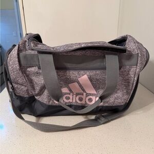 Adidas Heathered Pink and Gray Duffel Bag